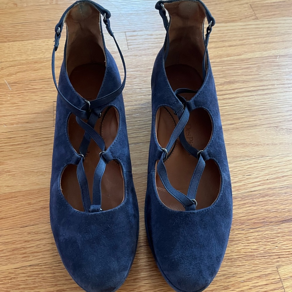 Elegant Navy Suede Gladiator Style LDP Women's Shoes